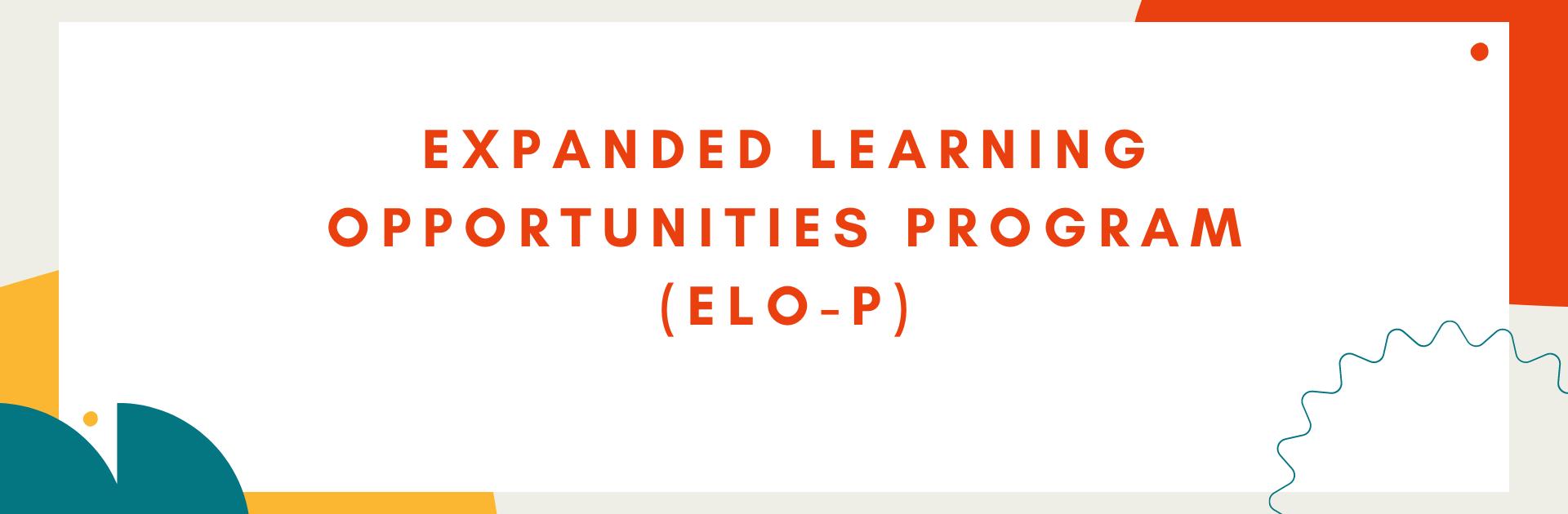 Expanded Learning Opportunities Program (ELO-P)