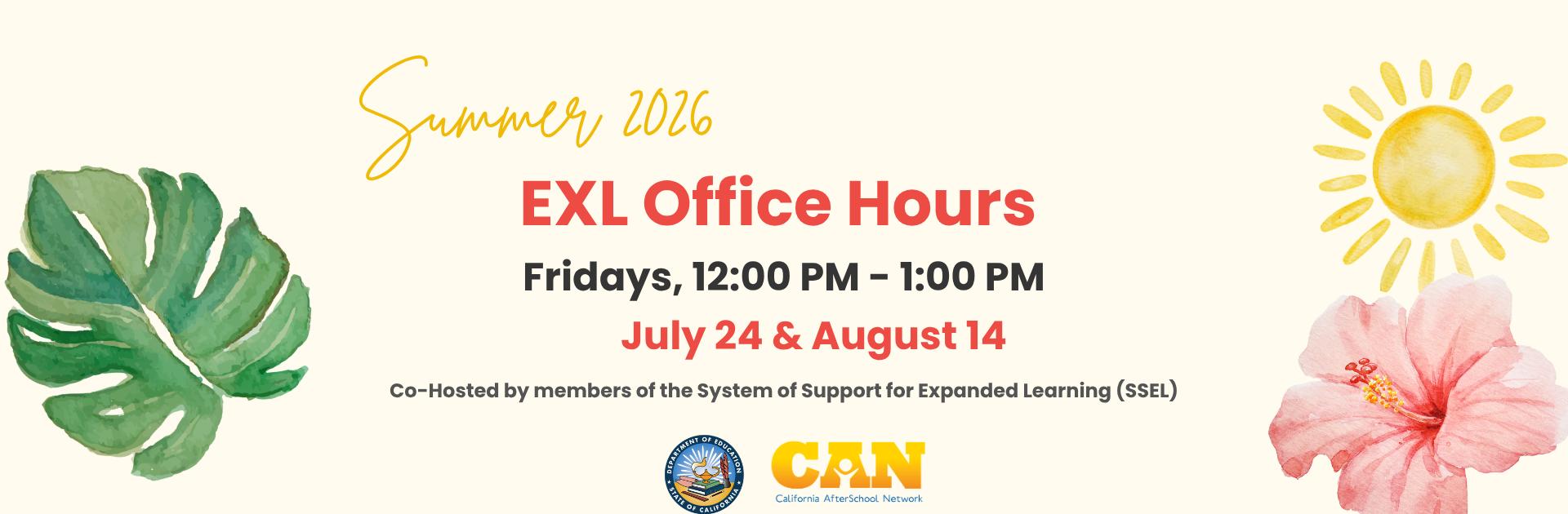 Summer 2026 EXL Office Hours promo