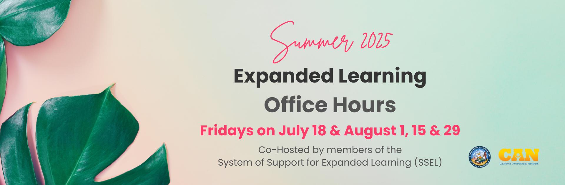 Join us for Summer 2025 EXL Office Hours