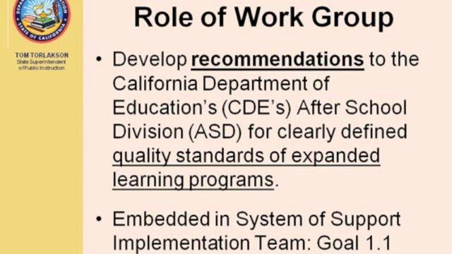 The Development of Quality Standards in California’s Expanded Learning Programs