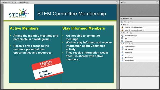 STEM Committee Meeting- Logistics for March 11th