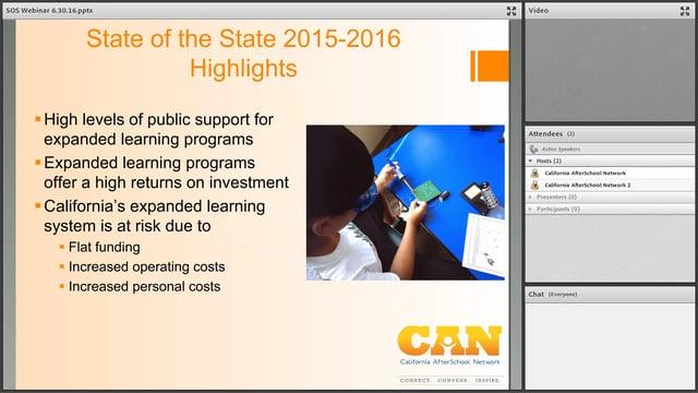 State of the State of Expanded Learning in CA 2015-2016