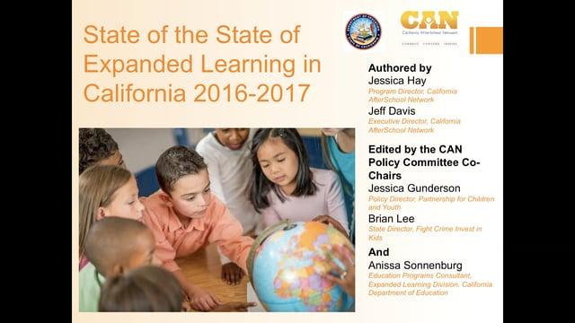 State of the State of Expanded Learning in California 2016-17 Webinar 