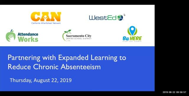 Webinar – Partnering with Expanded Learning to Reduce Chronic Absenteeism