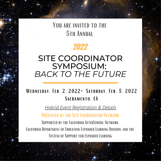 2022 Site Coordinator Symposium Flyer