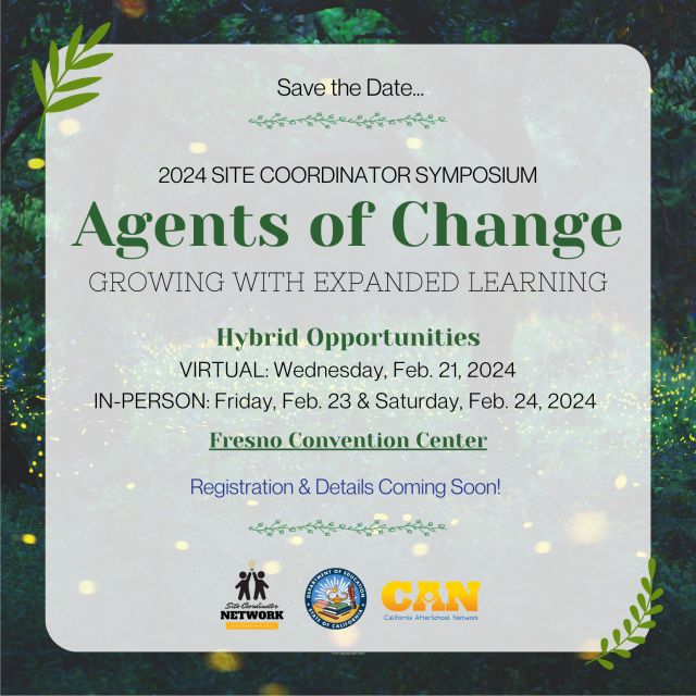 2024 Site Coordinator Symposium - Save the Date!