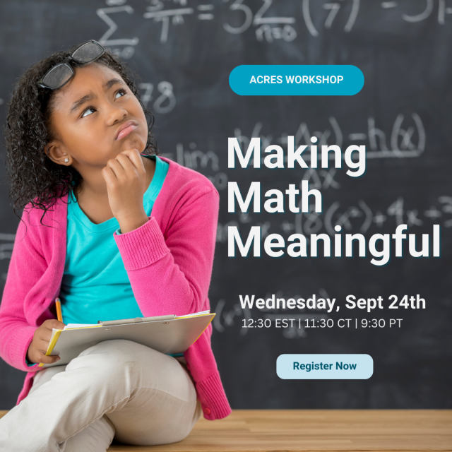 Making Math Meaninfgul workshop promo 