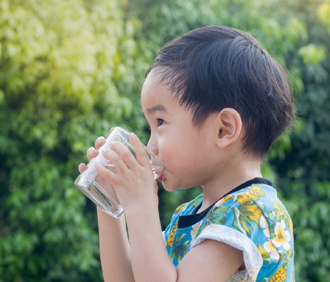 Child drinking water