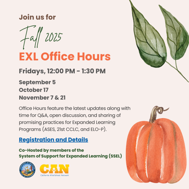 Fall expanded learning office hours promo
