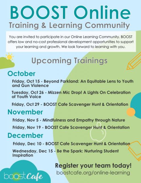 BOOST Online Trainings Flyer