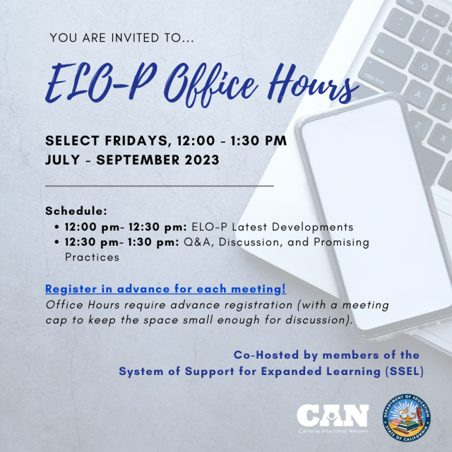 Summer 2023 ELO-P Office Hours 