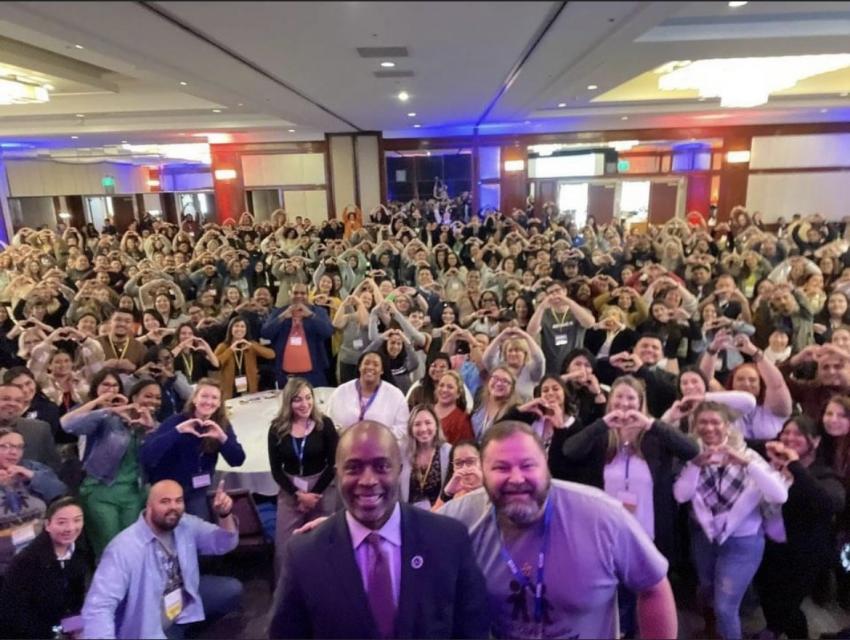 CA State Superintendent of Public Instruction, Tony Thurmond and Symposium participants.