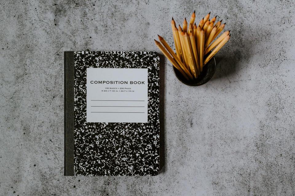 Composition Book and pencils 