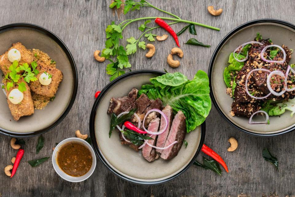 Picture of three plates of food