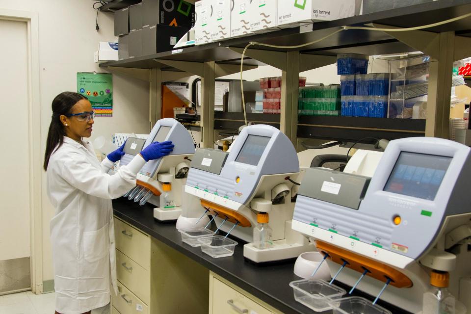 Woman in laboratory