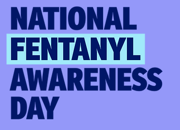 National Fentanyl Awareness Day logo - capitalized navy text on a purple background with "Fentanyl" highlighted in blue