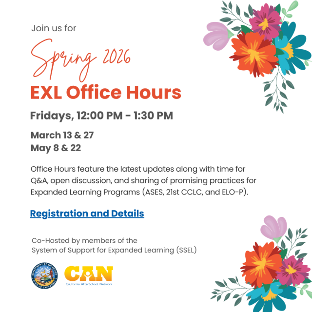 Spring expanded learning office hours promo