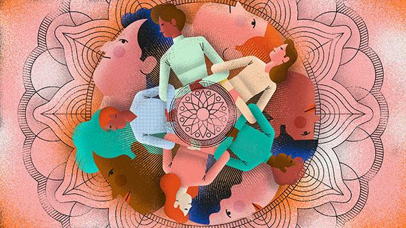 people in a circle together