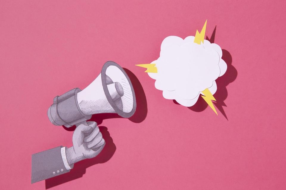 loud speaker making a message