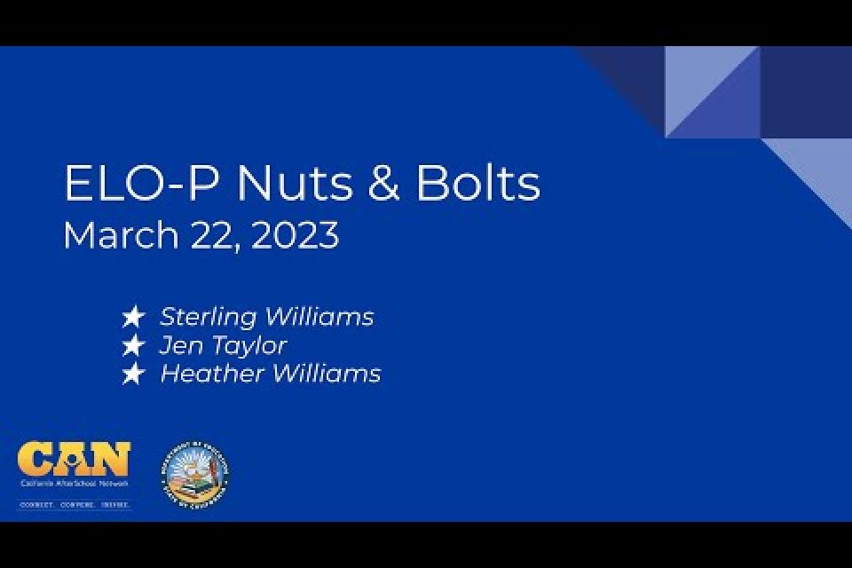 Access the 2023 Spring ELO-P Academy Session Recordings!