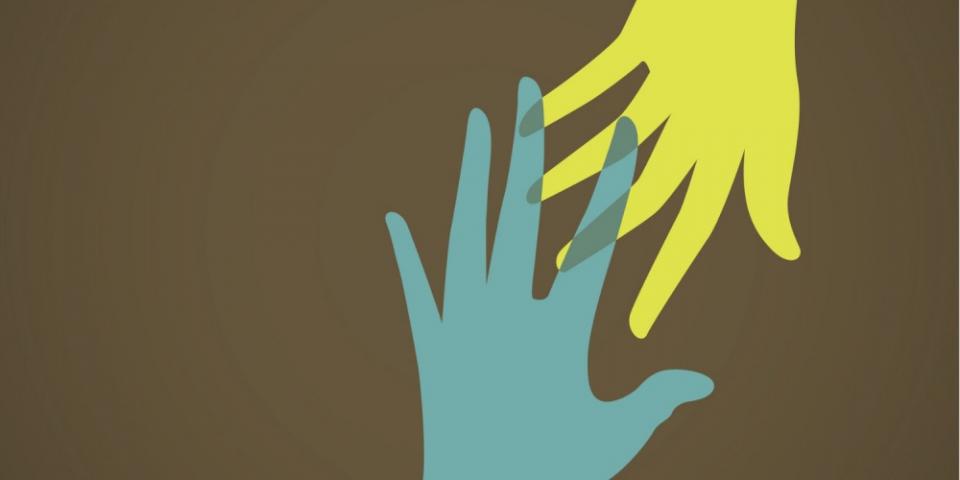 two hands touching
