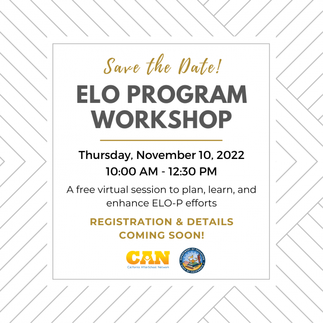 2022 Fall ELO Convening - Save the Date 