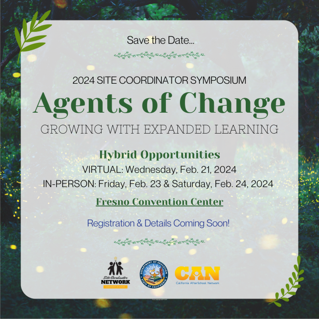 2024 Site Coordinator Symposium flyer - Details Coming Soon!