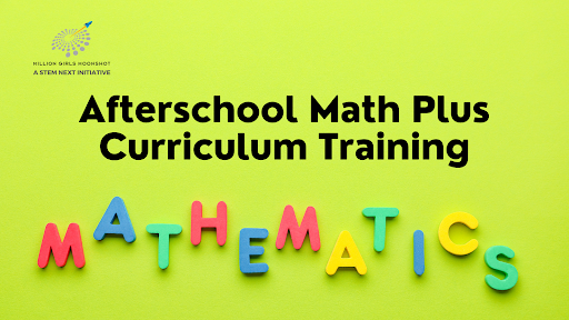 Letter magnets spelling out mathematics and words saying Afterschool Math Plus Curriculum Training