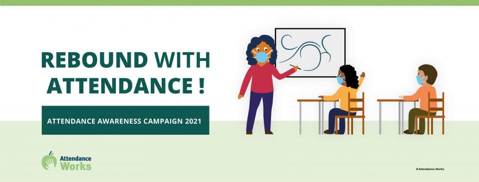 Rebound with Attendance campaign; teacher with students