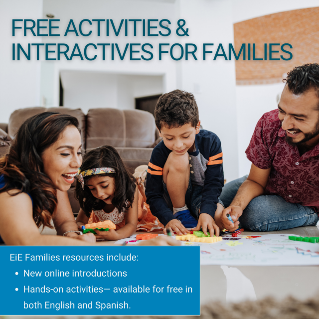 Family engaging in a STEM activity 