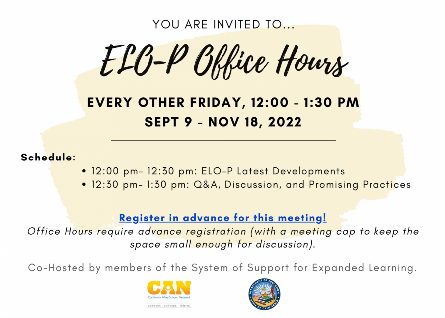 ELO-P Fall Office Hours