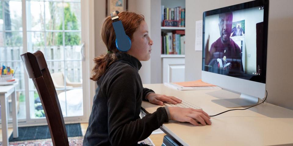 Student watching Explorer Classroom