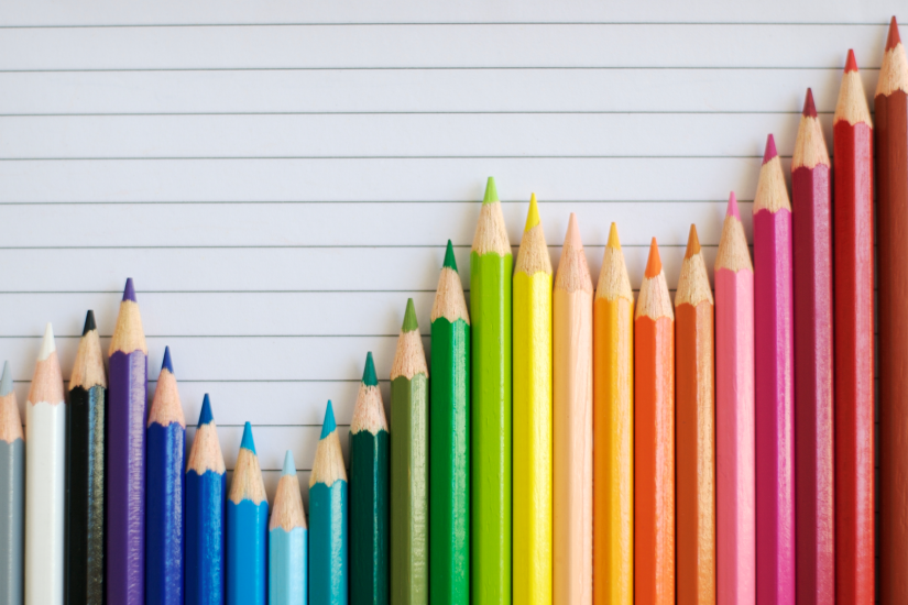 Banner of colored pencils