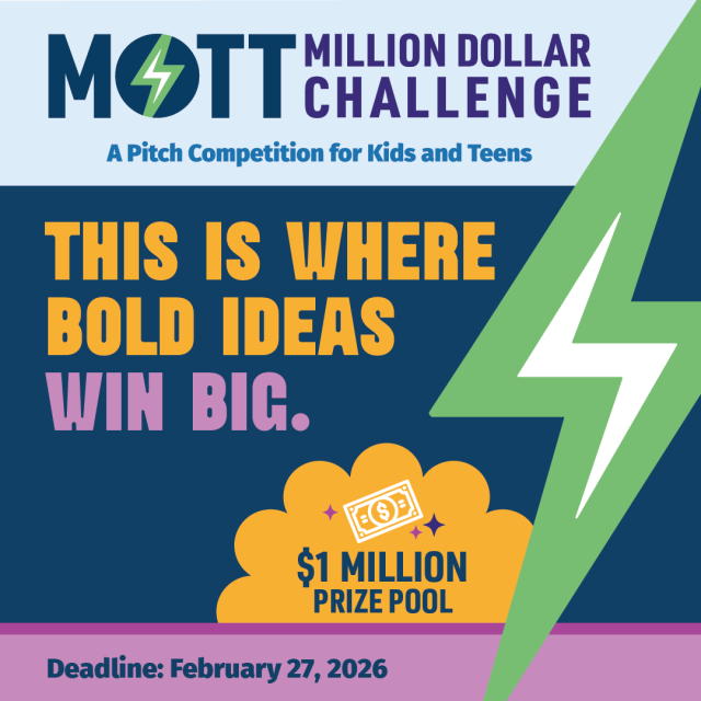 Mott Million Dollar Challenge graphic with the text "This is where bold ideas win big"