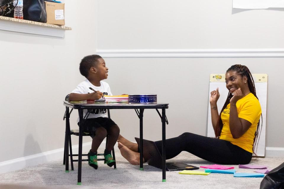 Student and Teacher doing a lesson together