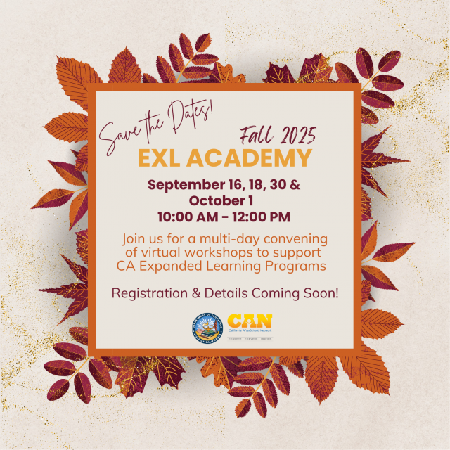 Save the Date promo for the Fall 2025 EXL Academy