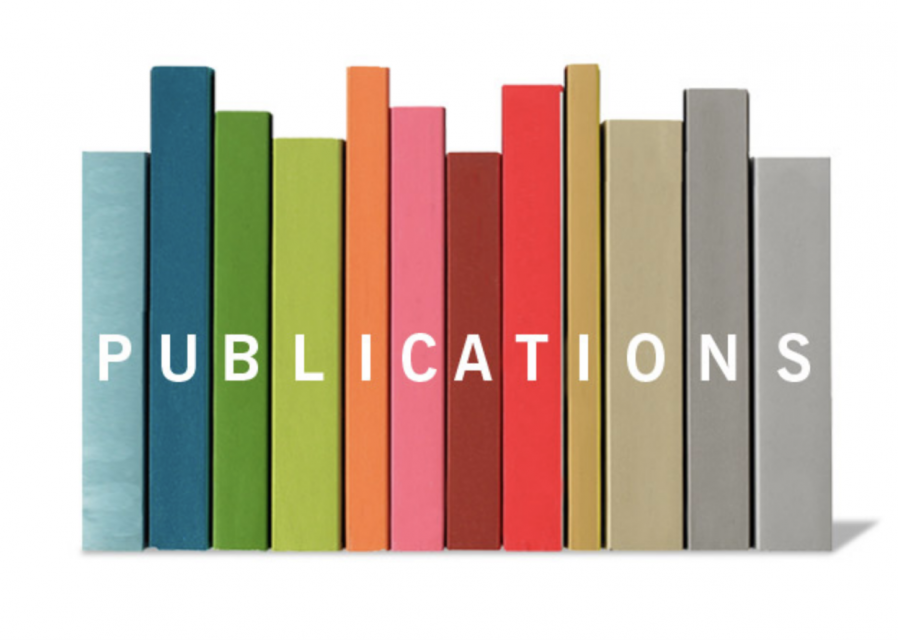 different colored books spelling publications