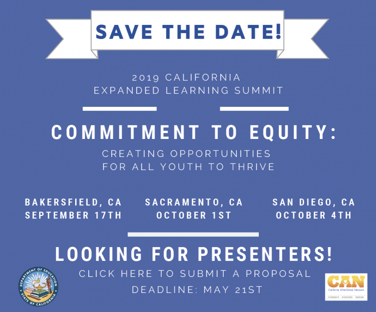 Flyer: Includes California Department of Education and California Afterschool Network logosogo