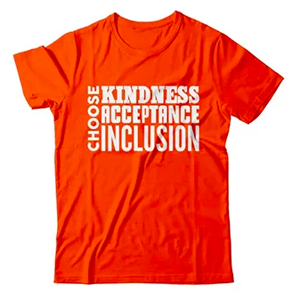 Shirt that reads choose kindness, acceptance, and inclusion