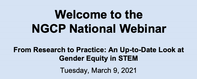 Opening slide from webinar