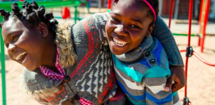 Two girls at a playground