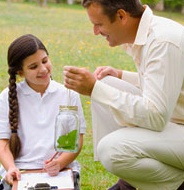 Instructor and student doing a math activity