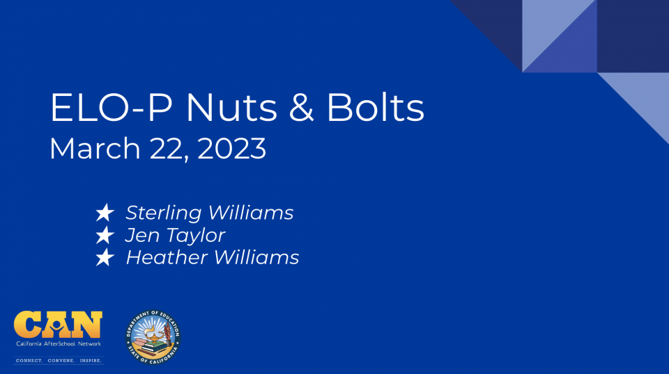 ELO=P Nuts & Bolts Presentation Cover