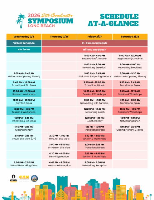 2026 Site Coordinator Symposium Schedule At a Glance 
