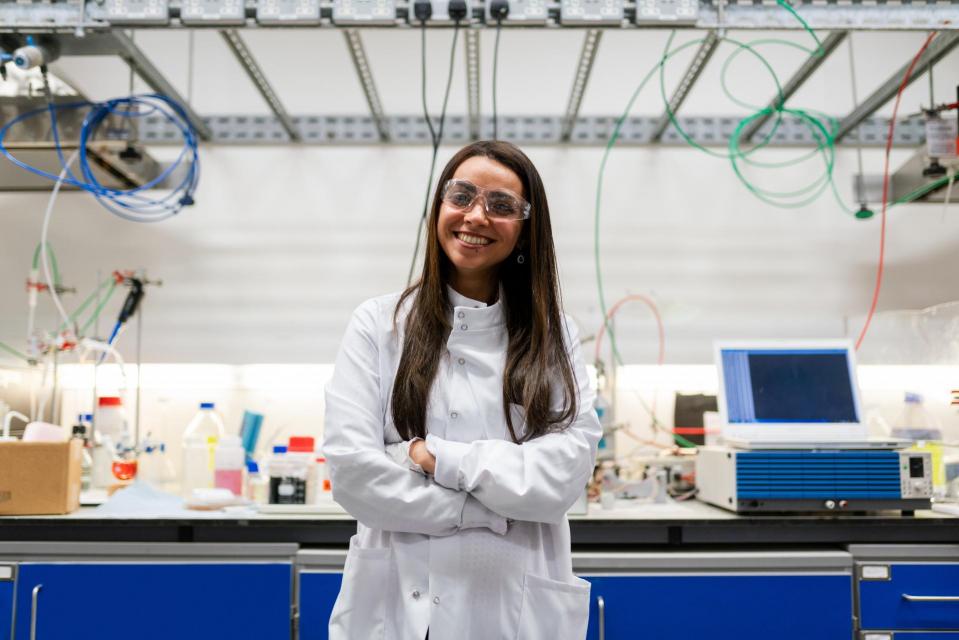 Scientist in biology lab